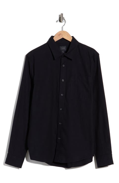 Cotton Flannel Button-Up Shirt