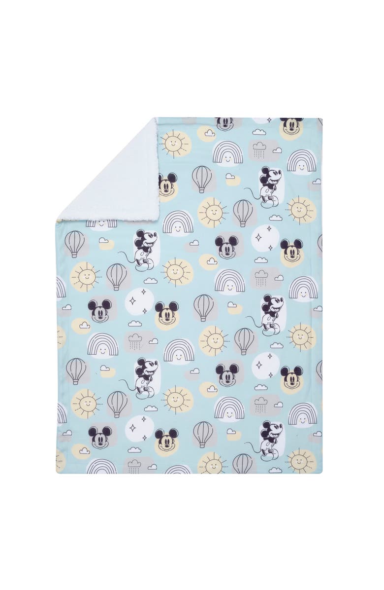 Lambs & Ivy Disney Baby Classic Mickey Mouse Soft Fleece Baby Blanket, Alternate, color, Blue