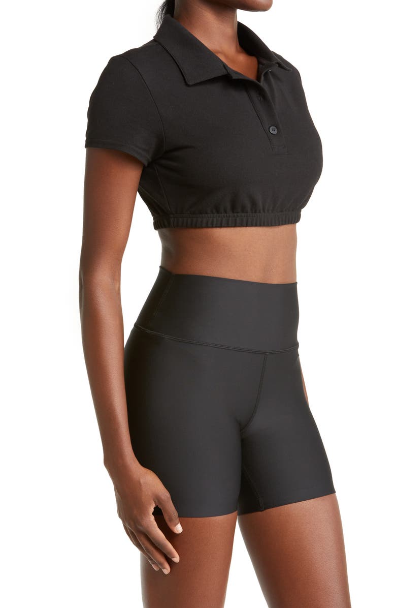 Alo Prestige Crop Polo Shirt, Alternate, color,