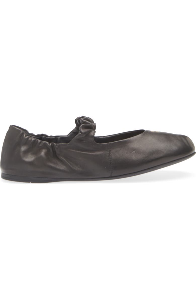 Miu Miu Ruched Ballerina Flat, Alternate, color, Nero
