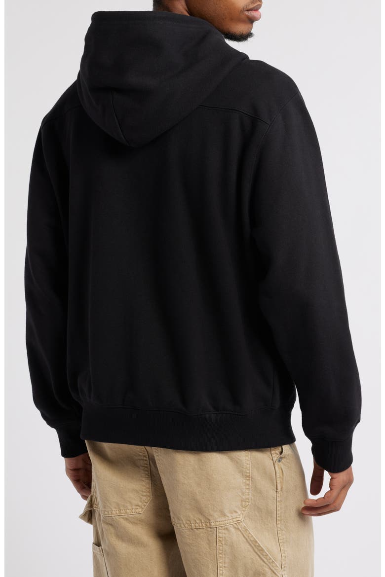 Eldon Riveted Loose Fit Zip Hoodie, Alternate, color, BLACK