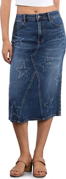 HINT OF BLU Star Denim Skirt