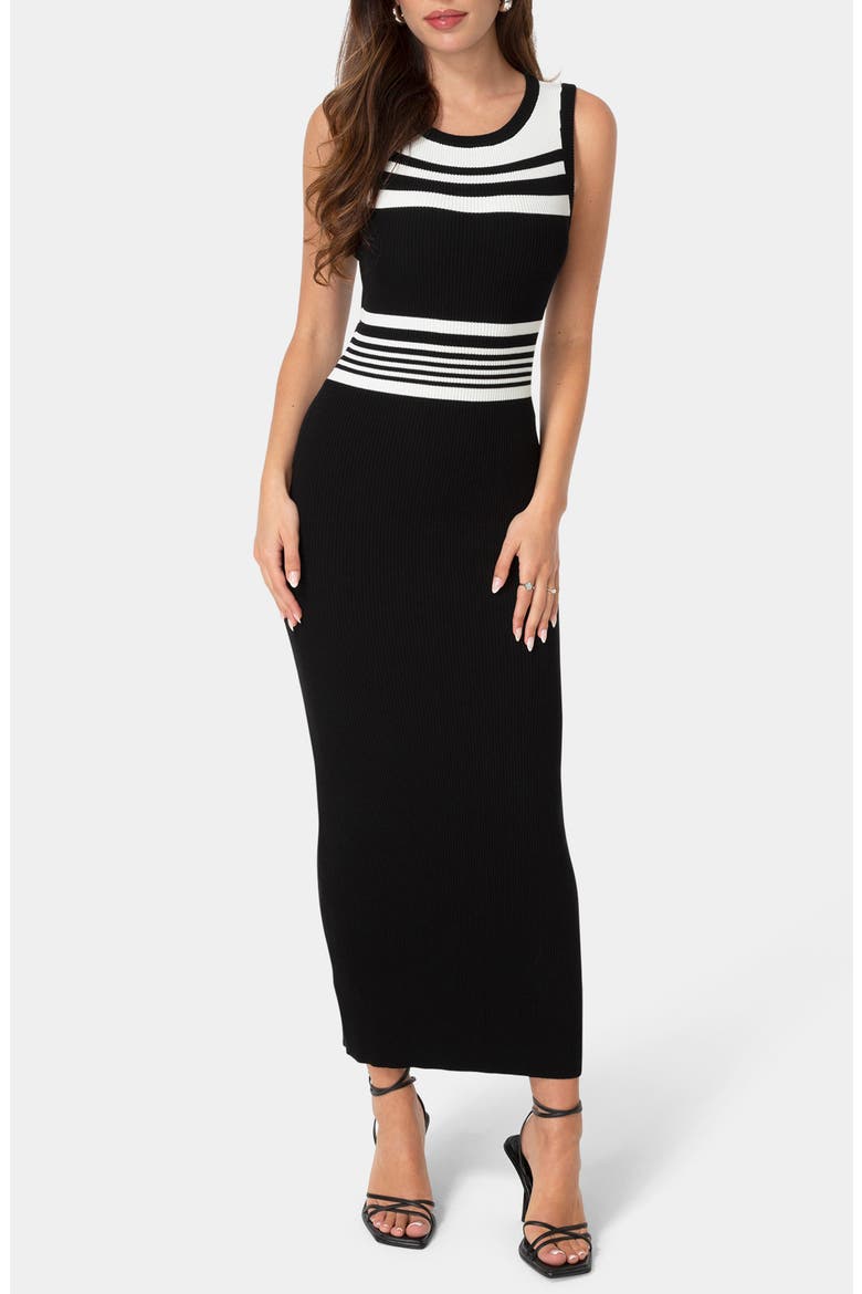Sleeveless Knit Maxi Dress, Main, color, BLACK
