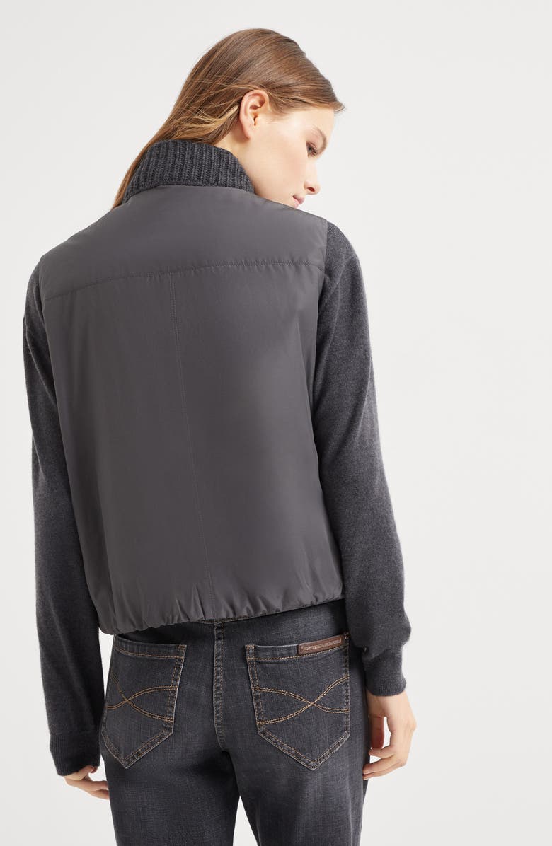 Brunello Cucinelli Cashmere down vest, Alternate, color, Lignite Grey