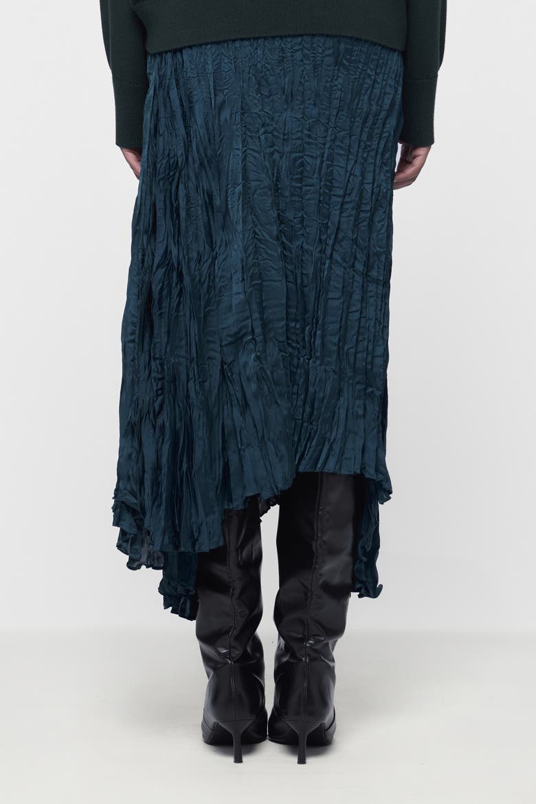 Asymmetric Plisse Skirt, Alternate, color, Green