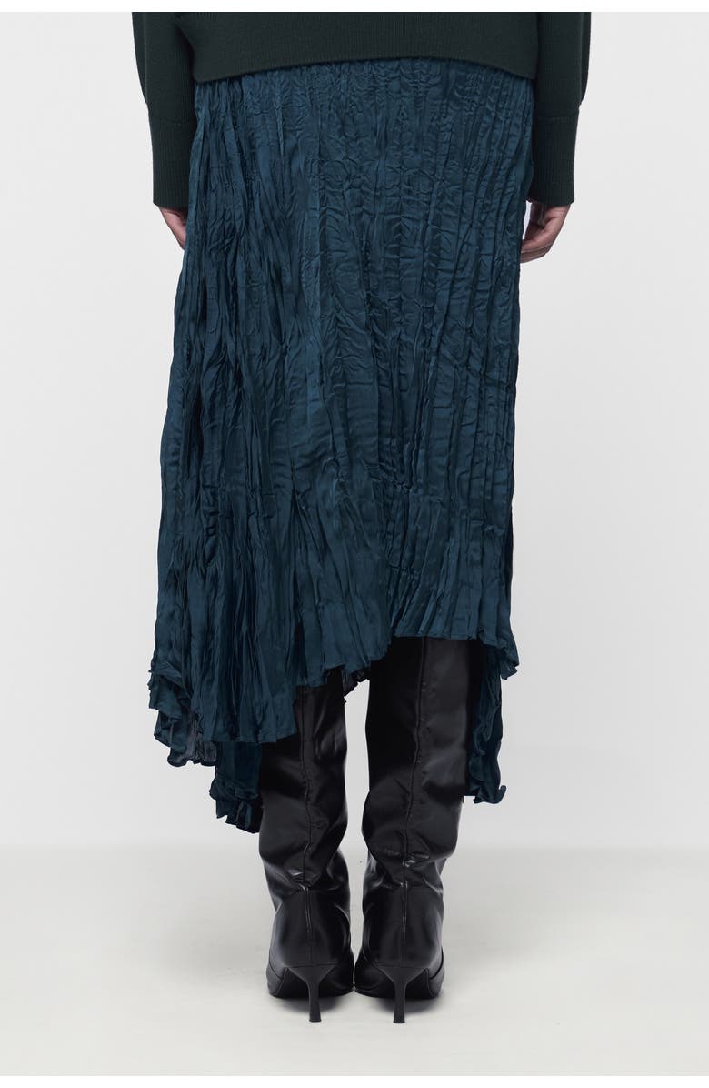 Leem Asymmetric Plisse Skirt, Alternate, color, Green