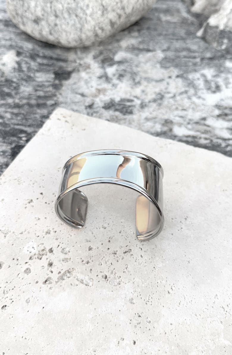 Adornia Tapered Cuff Bracelet, Alternate, color, Silver
