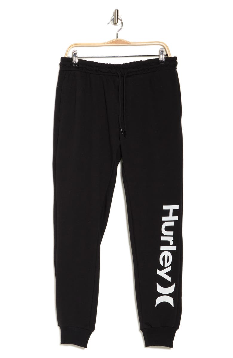Hurley One and Only Logo Lounge Pants, Alternate, color, Black