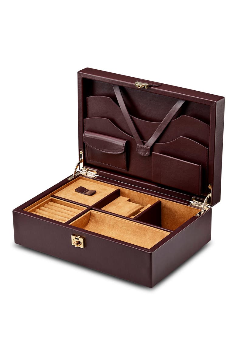 Ida Travel Zip Jewelry Portfolio, Alternate, color, Chestnut