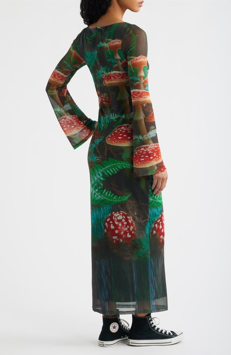 Dressed in Lala We're All Mad Here Long Sleeve Maxi Dress, Alternate, color, Green/ Red