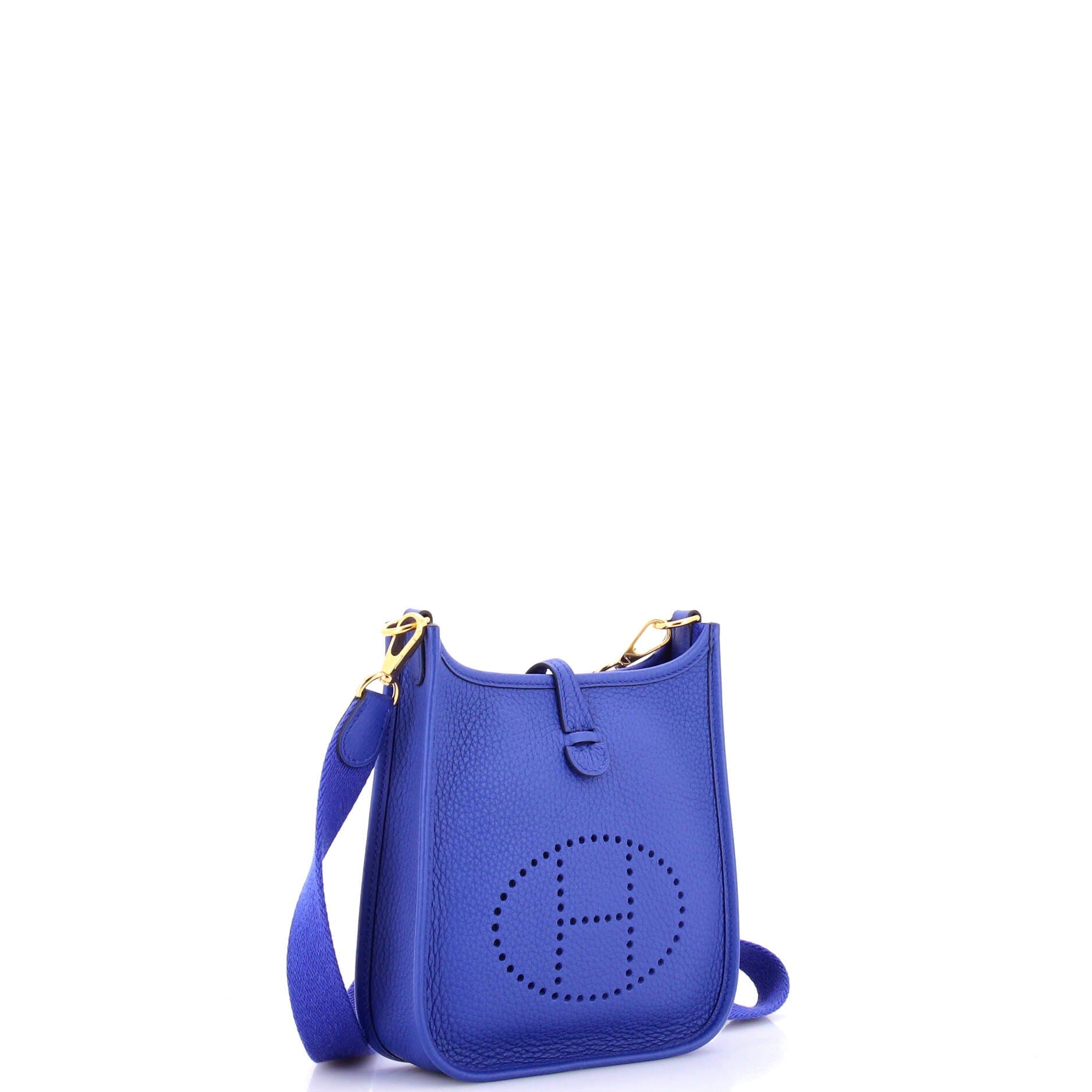 Pre-Owned Hermes Evelyne Bag Gen III Clemence TPM, Alternate, color, Bleu Electrique