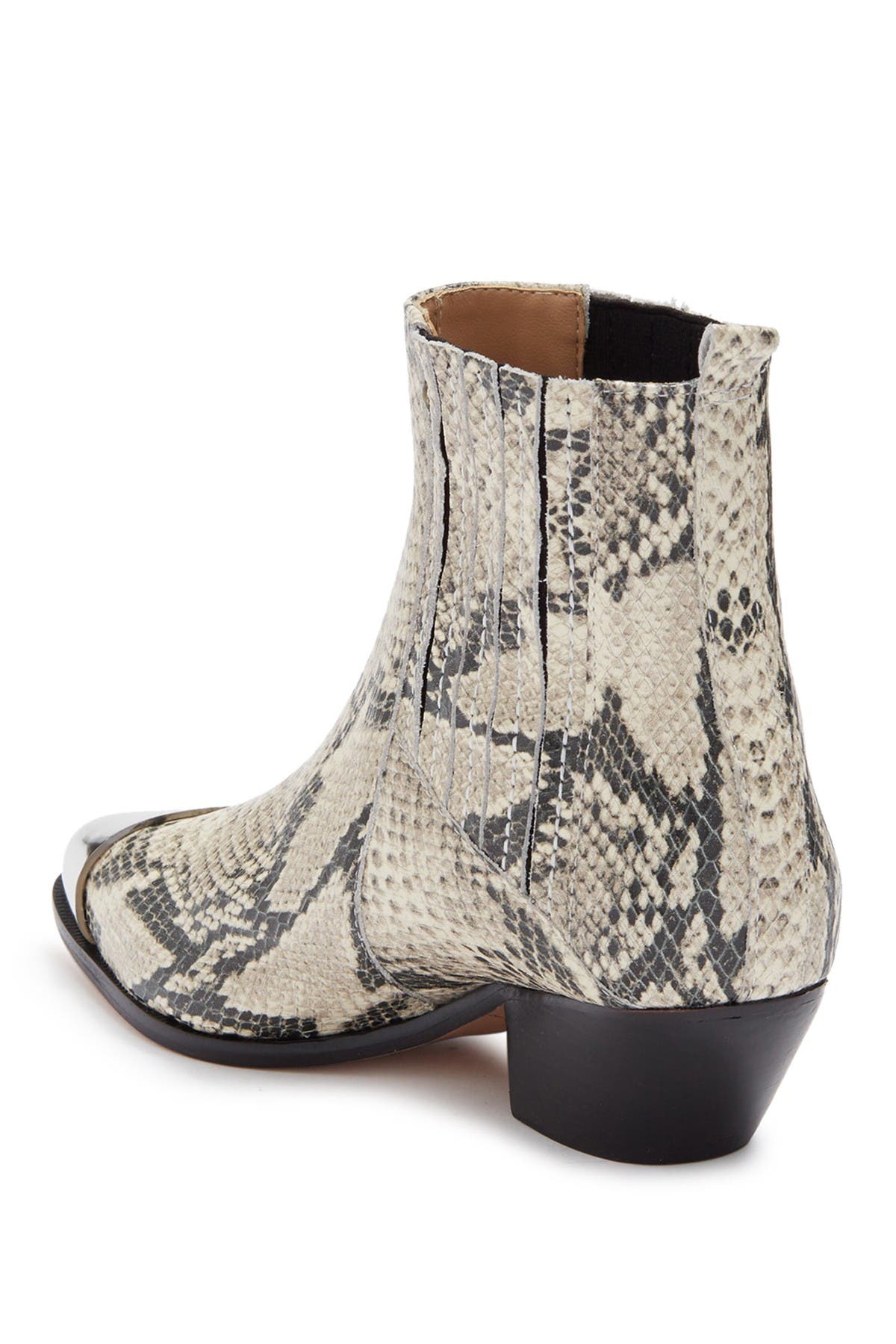 Schutz Luccyen Embossed Snake Skin Bootie, Alternate, color, 