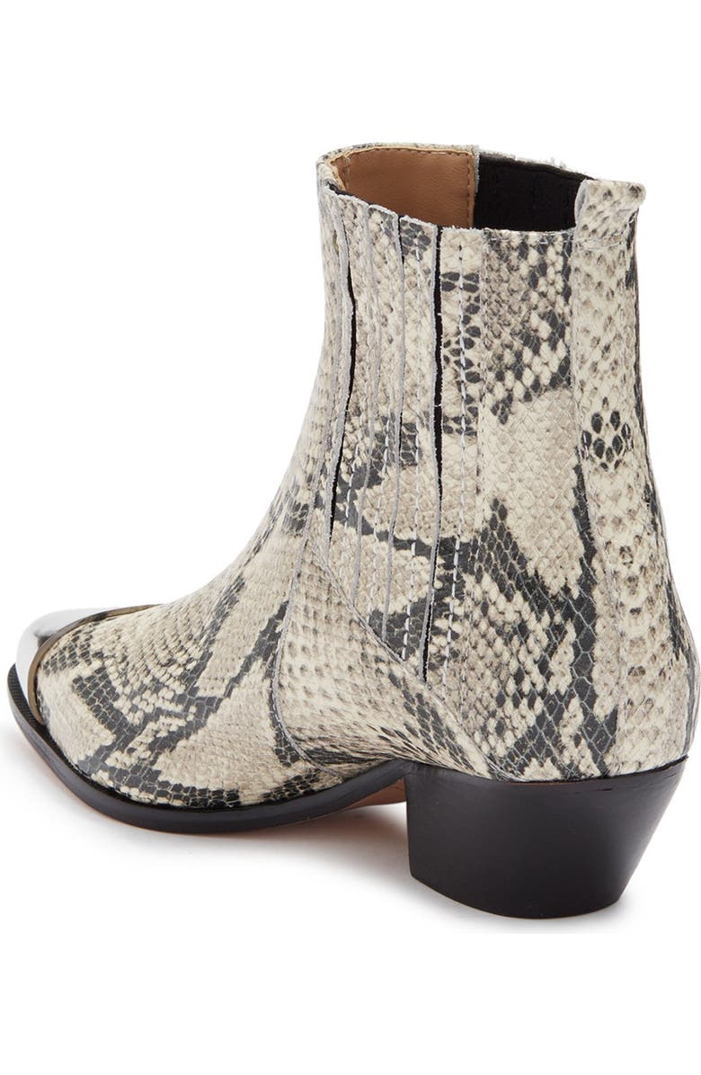 Schutz Luccyen Embossed Snake Skin Bootie, Alternate, color,