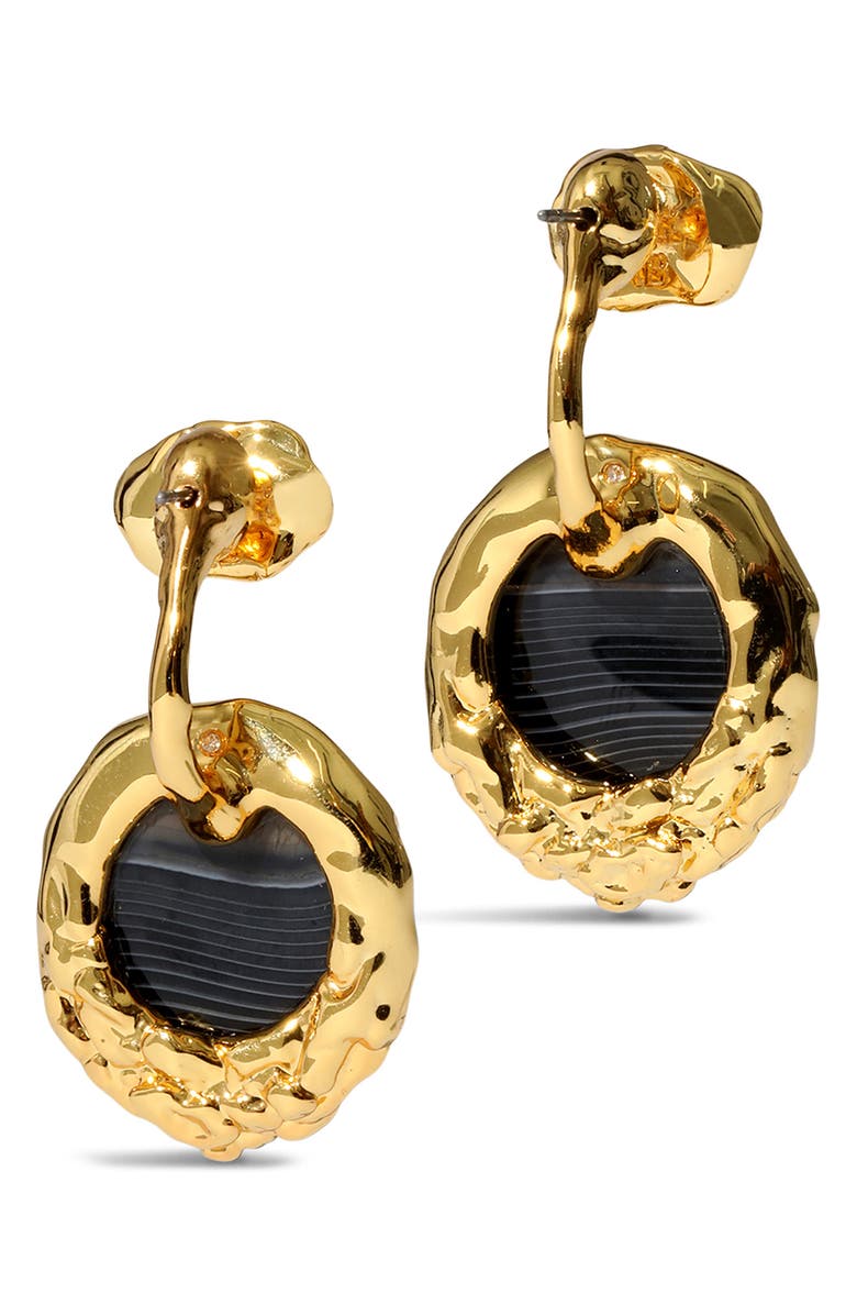 Alexis Bittar Brut Banded Agate Coin Front/Back Earrings, Alternate, color, 