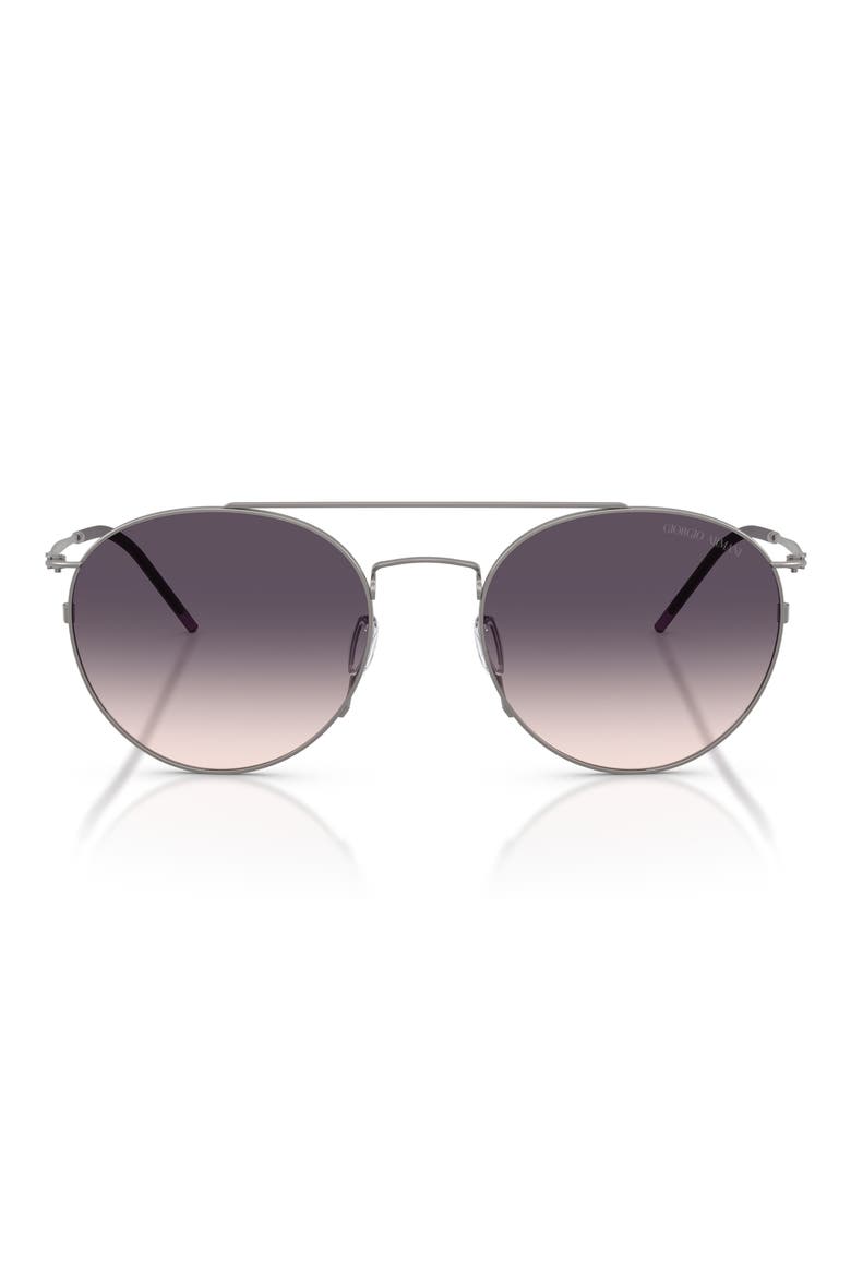 53mm Round Sunglasses, Main, color, GUNMETAL / PINK GRADIENT