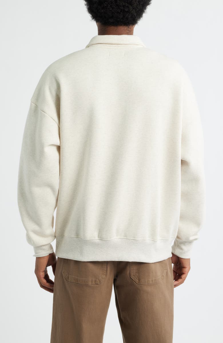 BP. Polo Fleece Sweatshirt, Alternate, color, Beige Oatmeal Light Heather