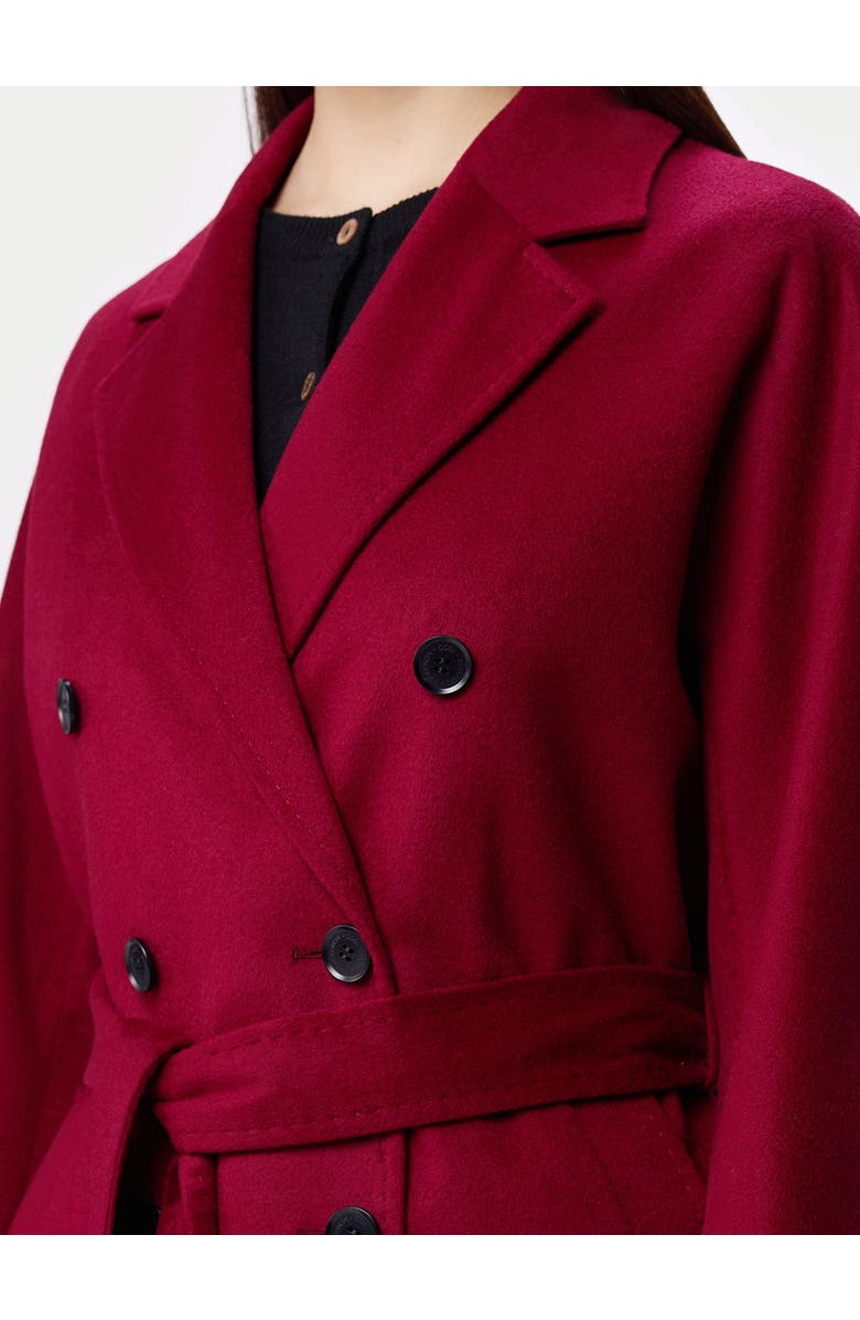 Gobi Cashmere Women's Double-Breasted Cashmere Coat, Alternate, color, Bordeaux