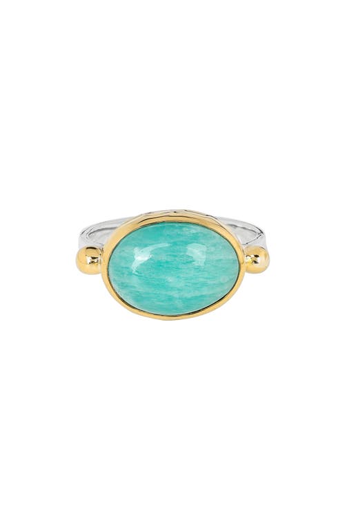 Ys Gems Amazonite Ring In Blue