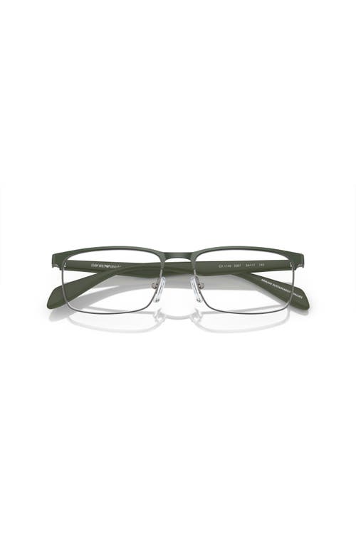 Emporio Armani 56mm Rectangle Optical Glasses In Green