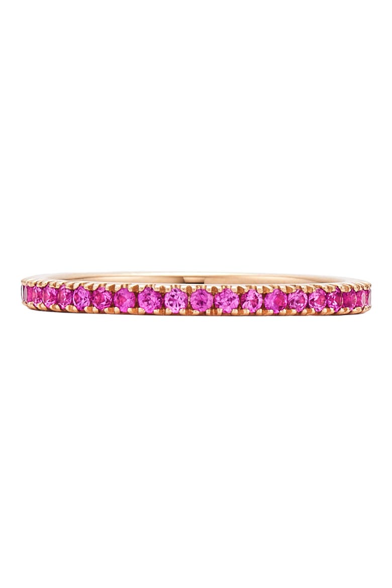 Pink Sapphire Stacking Ring, Main, color, ROSE GOLD