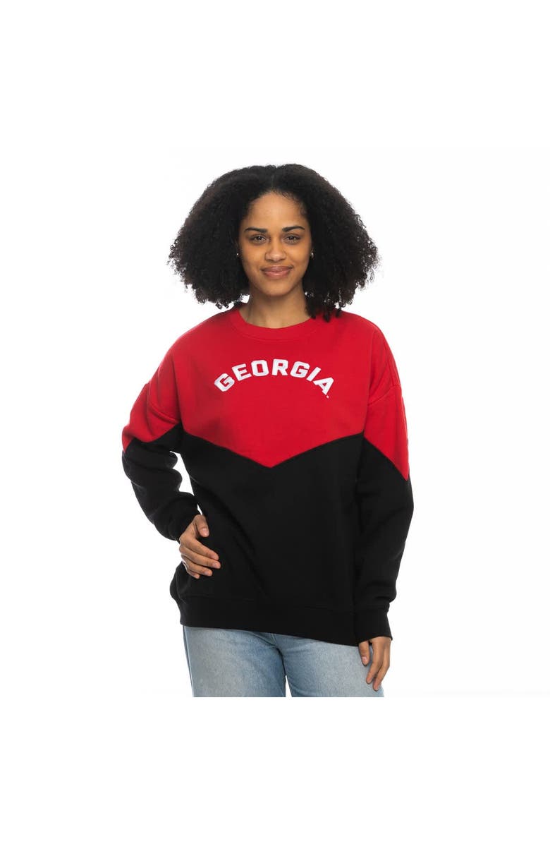 ZOOZATZ Women's ZooZatz Red Georgia Bulldogs Bestie Oversized Pullover Sweatshirt, Alternate, color, Red