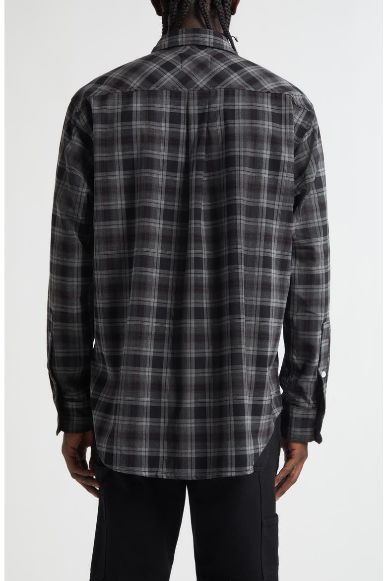 Workshop Plaid Flannel Button-Up Shirt, Alternate, color, CHARCOAL PLAID
