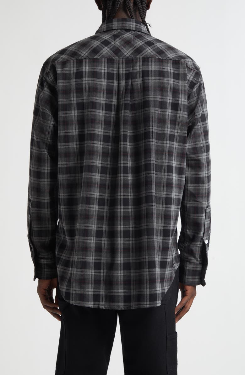 PHIPPS Workshop Plaid Flannel Button-Up Shirt, Alternate, color, Charcoal Plaid