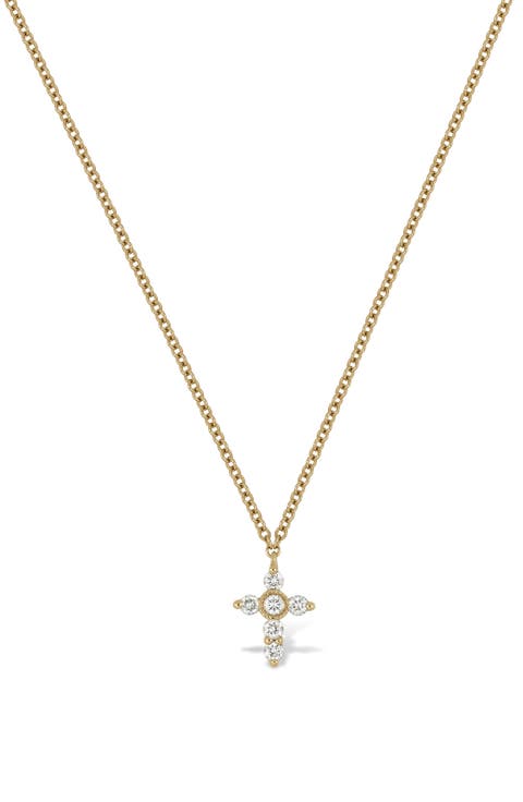 Diamond Cross Pendant Necklace
