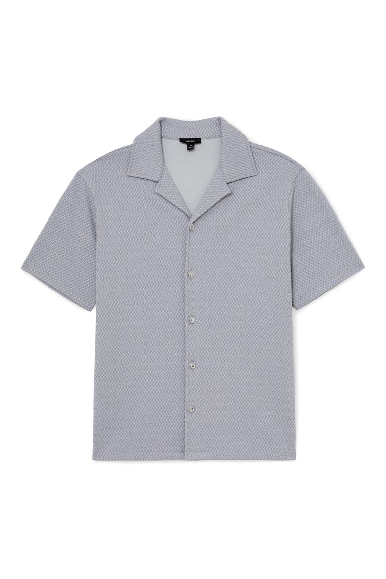 Felipe Textured Knit Cotton Blend Camp Shirt, Alternate, color, SOFT BLUE