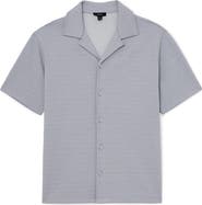 Reiss Felipe Textured Knit Cotton Blend Camp Shirt