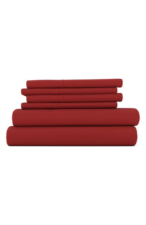 Premium Ultra Soft 6 Piece Microfiber Solid Sheet Set