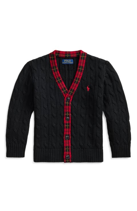 Kids' Cable Knit Cotton Cardigan