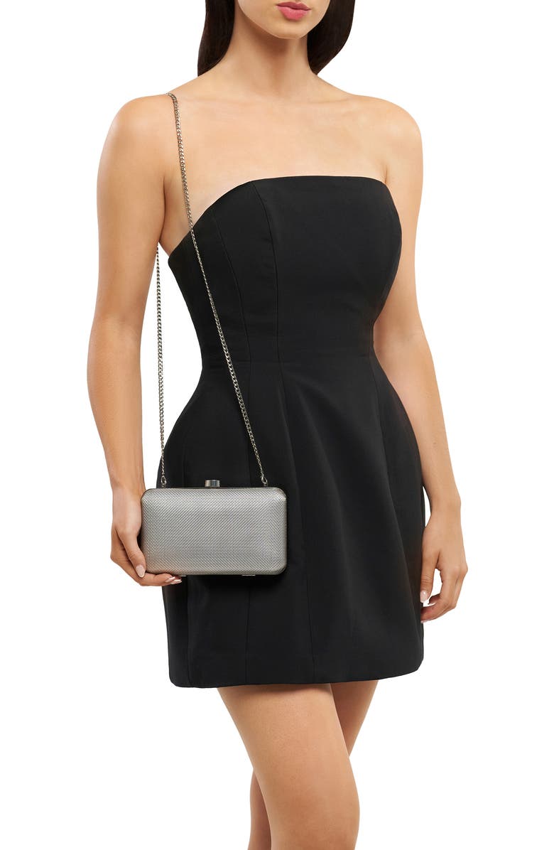 Olga Berg Jen Mesh Frame Clutch, Alternate, color, Silver