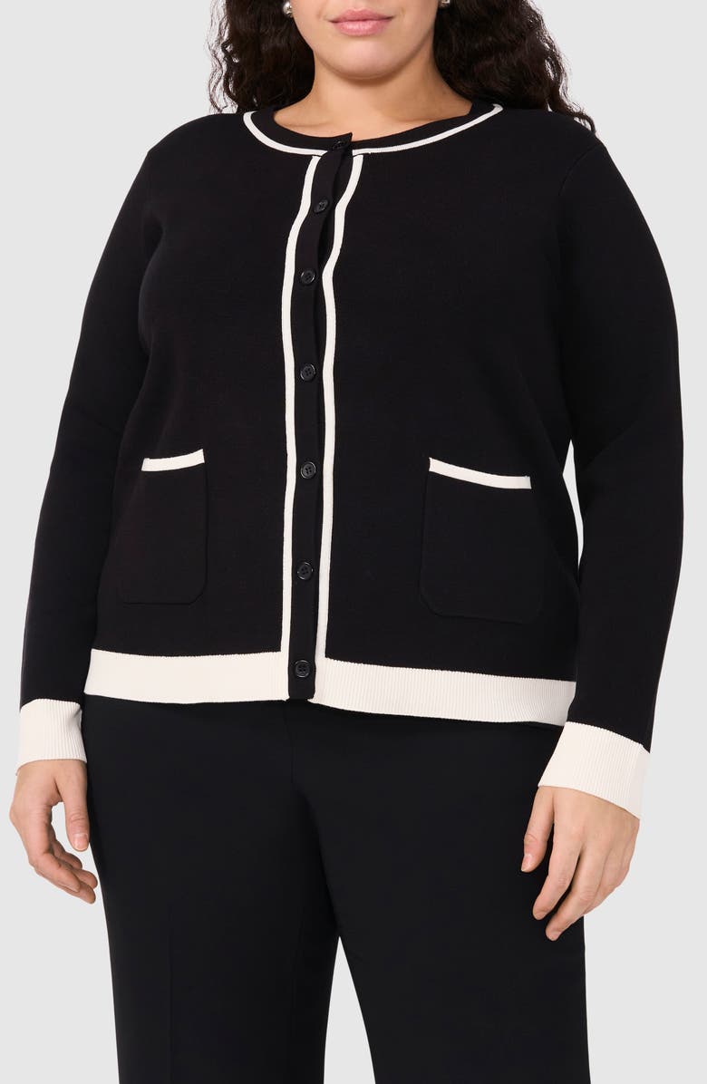 Halogen<sup>®</sup> Contrast Trim Cardigan, Main, color,