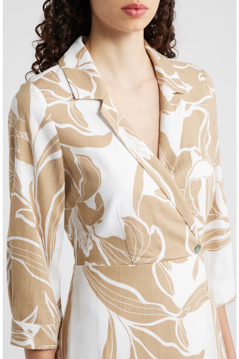 Floral Faux Wrap Maxi Dress, Alternate, color, NOMAD