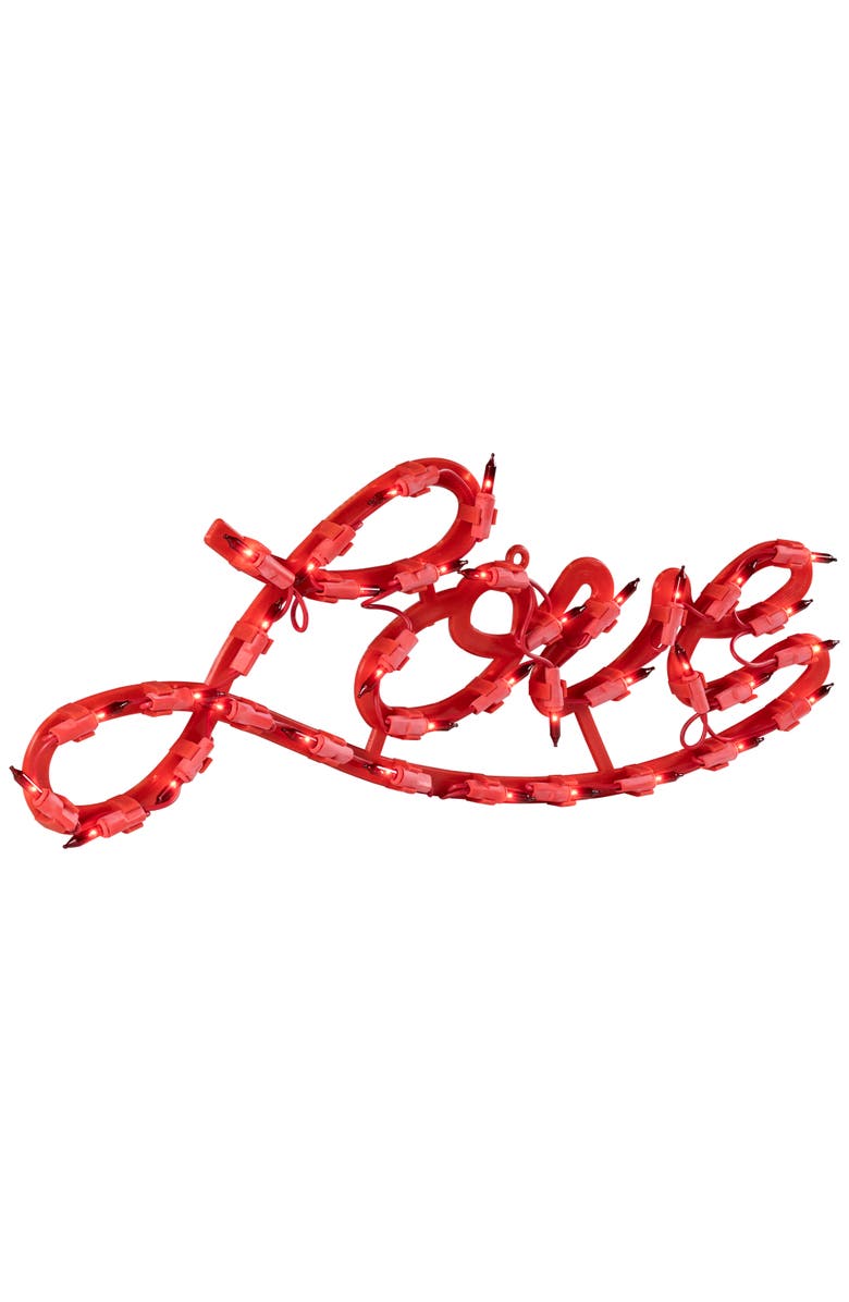 Northlight 17" Red Lighted Love Valentine's Day Window Silhouette, Alternate, color, Red