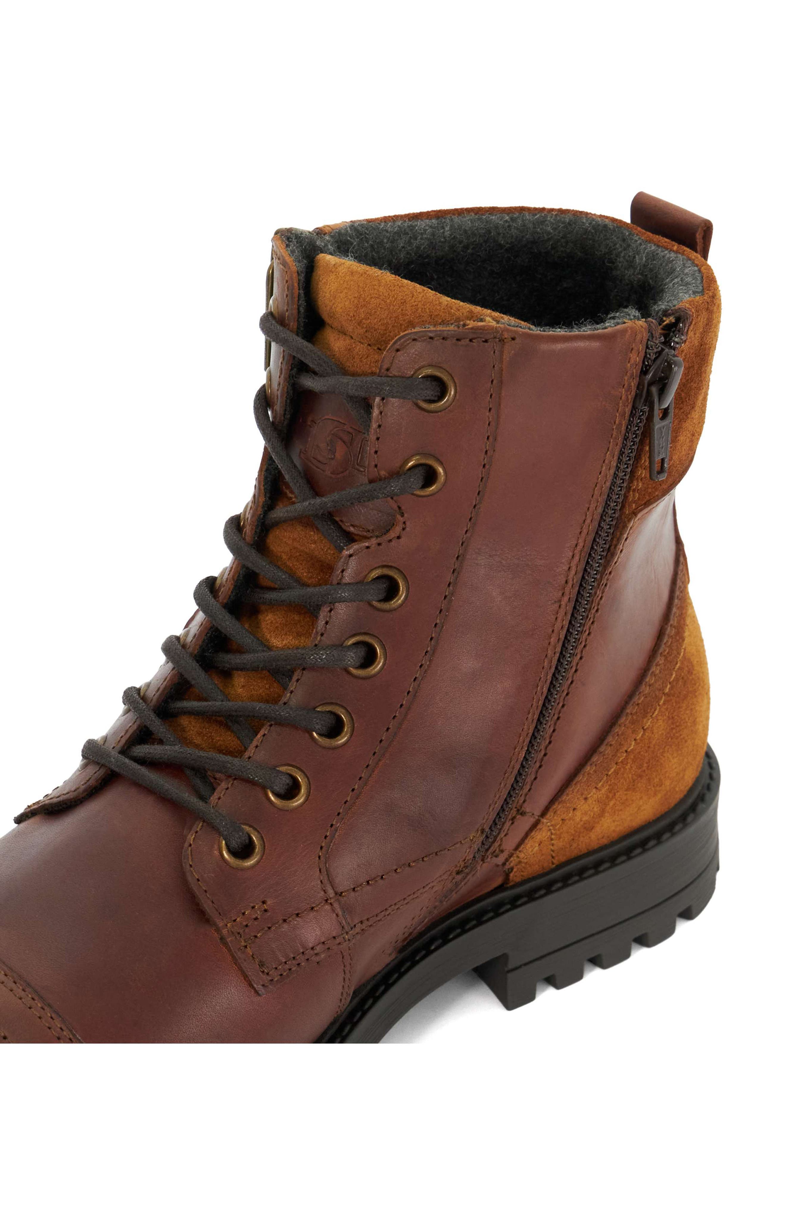 Dune London Cayden Boot, Alternate, color, Brown Leather