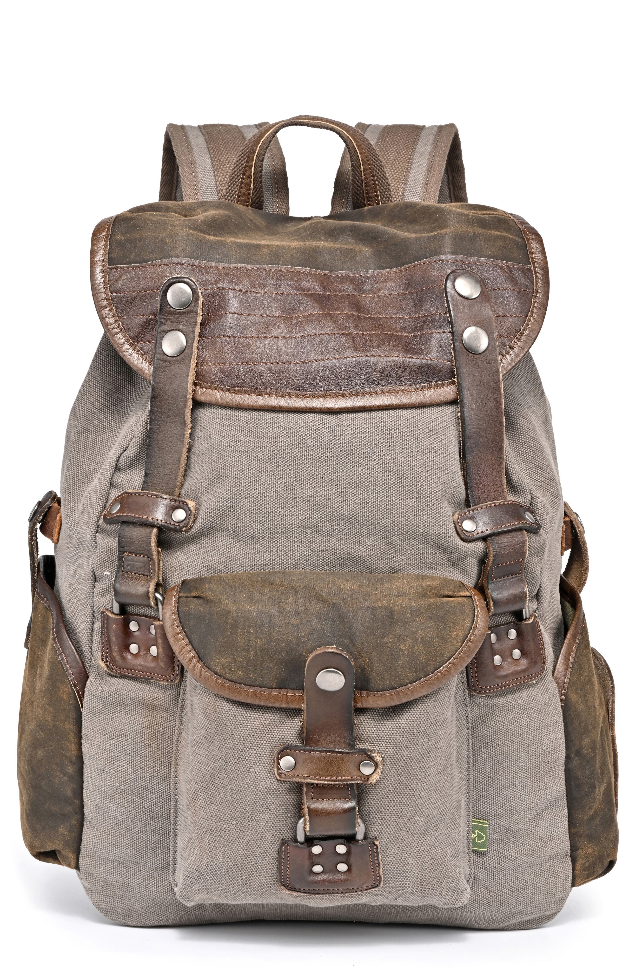 Tapa Canvas Backpack, Main, color, GREY