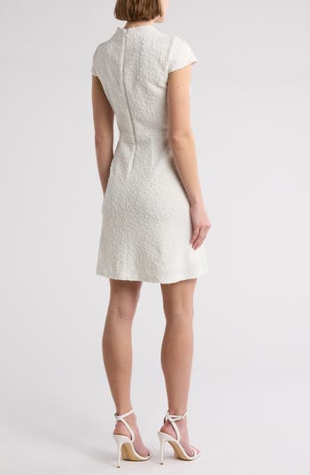 Vince Camuto Bouclé Knit Cap Sleeve Fit and Flare Dress