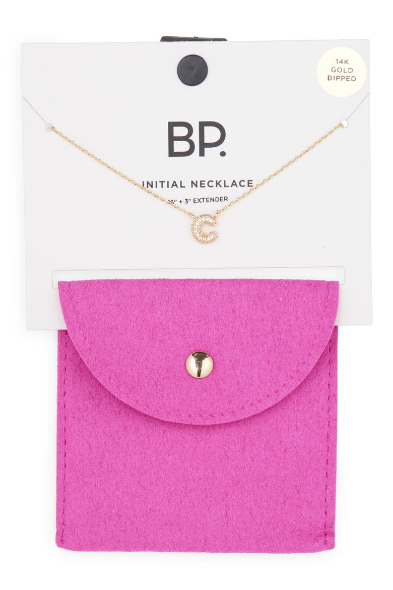 Pavé Crystal Initial Necklace, Alternate, color, C- 14K GOLD DIPPED