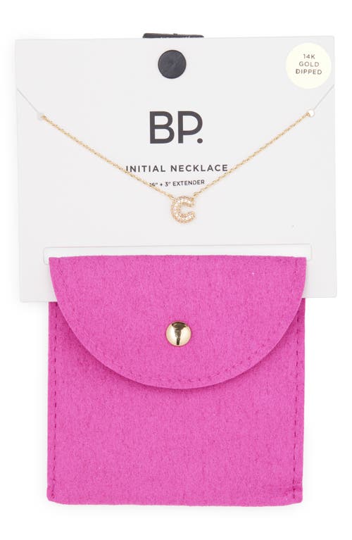 Bp. Pavé Crystal Initial Necklace In Gold