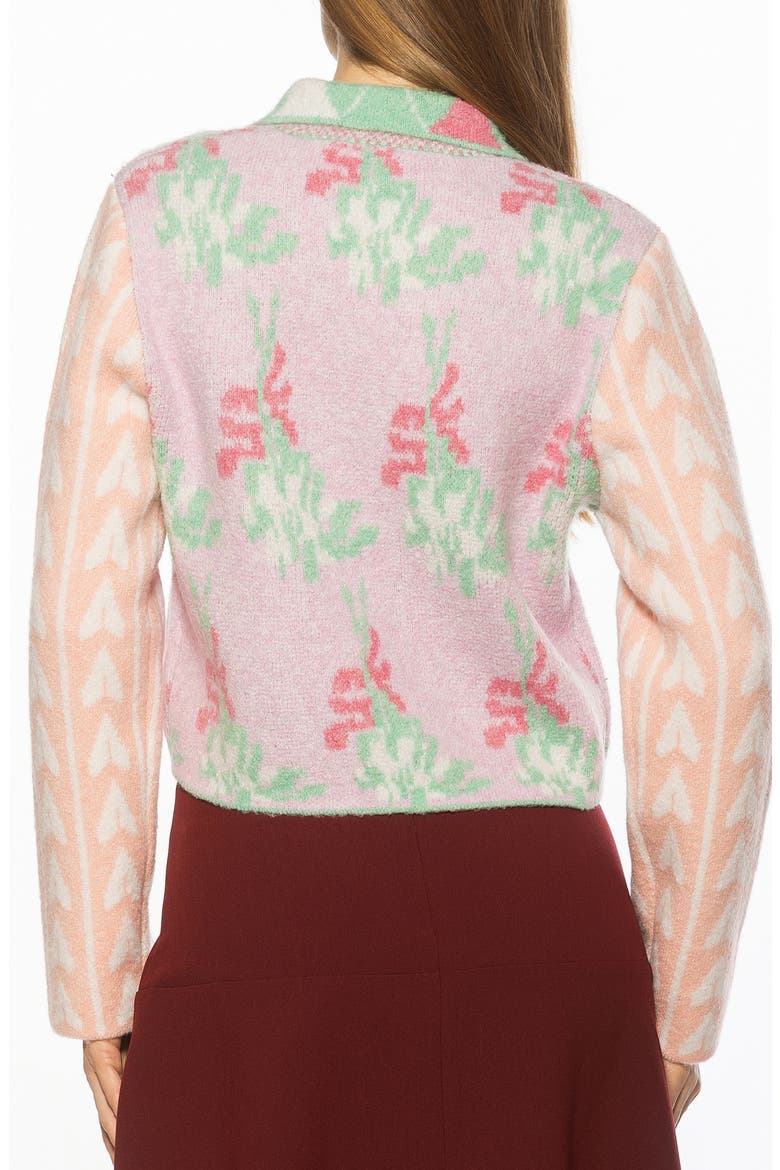 Wayne Collared Knit Cardigan, Alternate, color, PINK MULTI