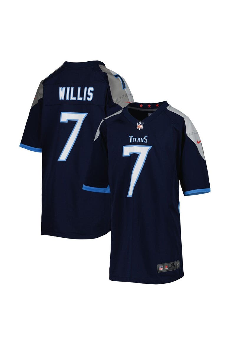 Youth Nike Malik Willis Navy Tennessee Titans Game Jersey, Main, color, Navy