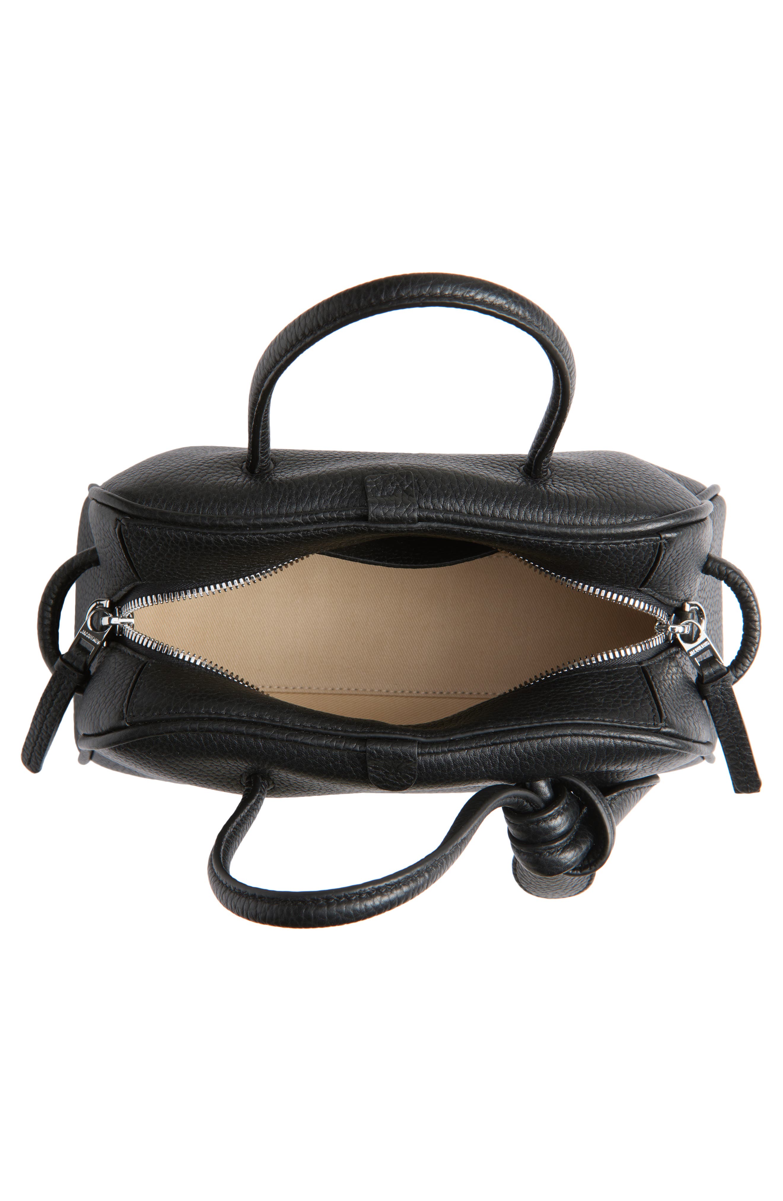 Jacquemus Le Petite Turismo Leather Crossbody Bowling Bag, Alternate, color, Black