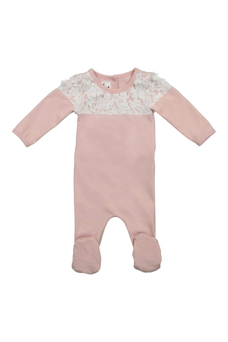 Lace Yoke Footie, Main, color, MAUVE