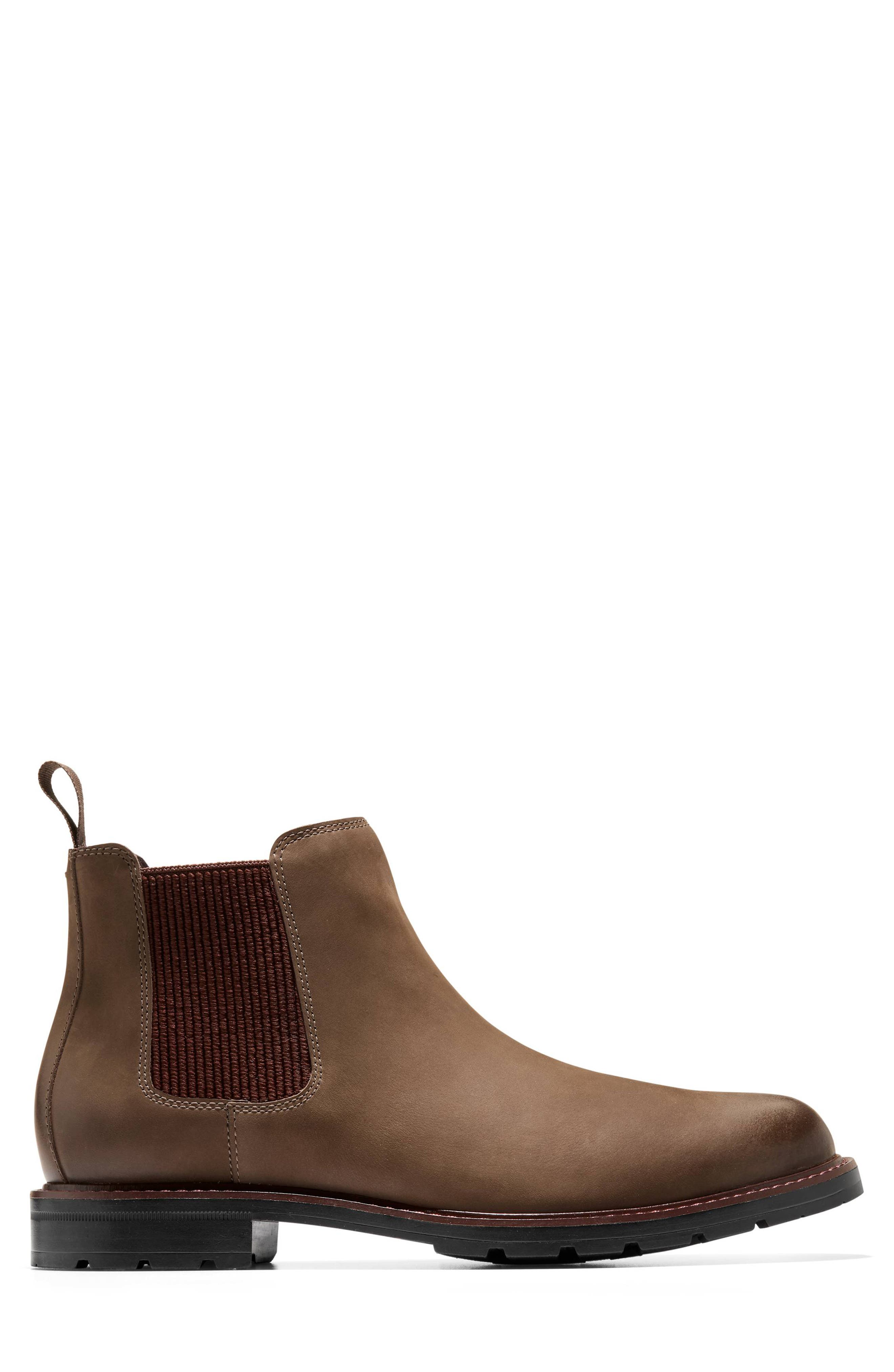 Cole Haan Chamberlin Grand Water Resistant Chelsea Boot, Alternate, color, Truffle Nubuck / Black
