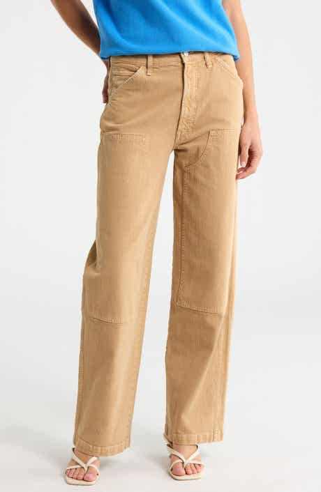 MOTHER The Bee's Knees Stud Finder Sneak High Waist Wide Leg Carpenter Pants