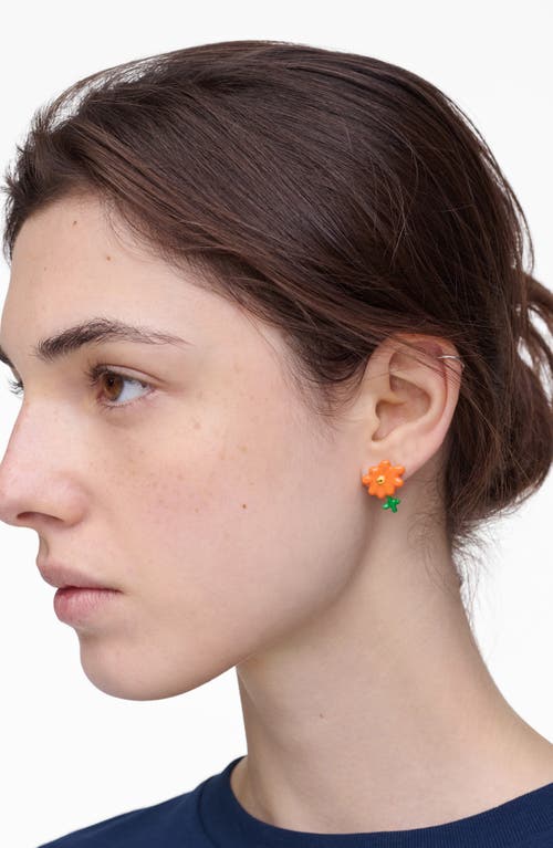 Marc Jacobs Stink Enamel Stud Earrings In Orange
