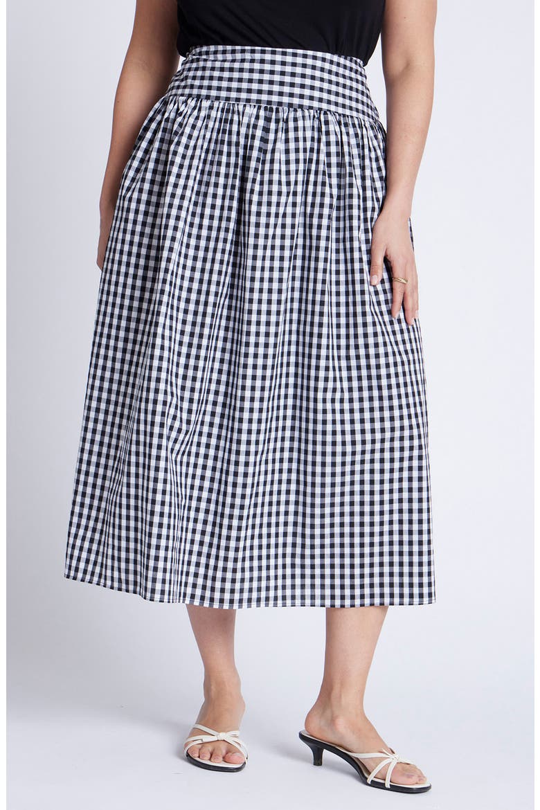 Gingham Maxi Skirt, Main, color, BLACK + WHITE GINGHAM