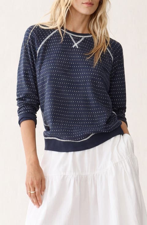 Raglan Sleeve Reversible Cotton Blend Top